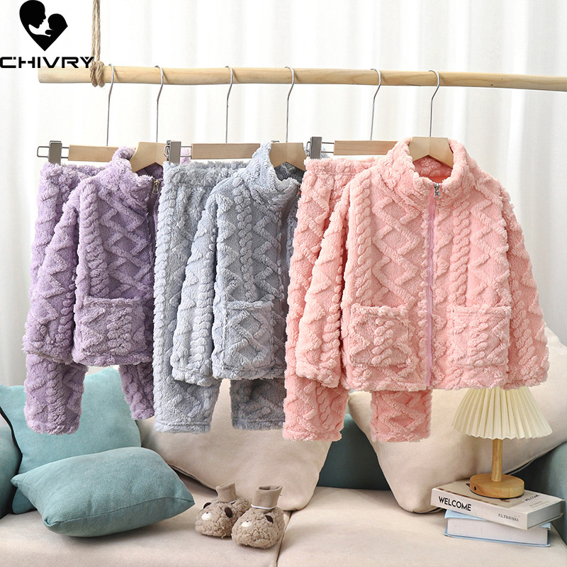 Winter Clothing For Toddlers - Piyama flanel hangat tebal anak-anak, piyama