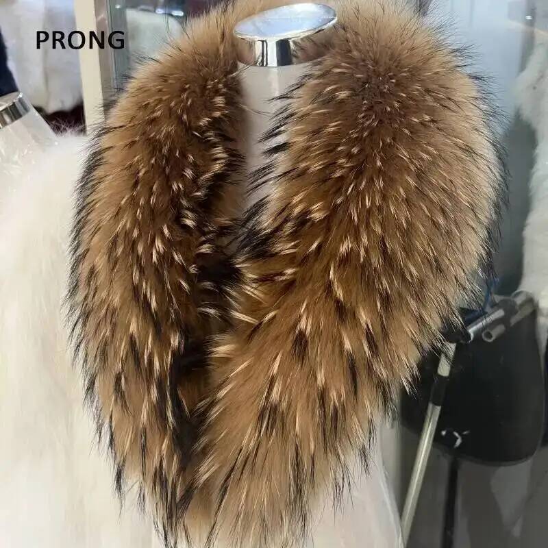 Winter Clothing Matching - Syal bulu asli kerah bulu rakun