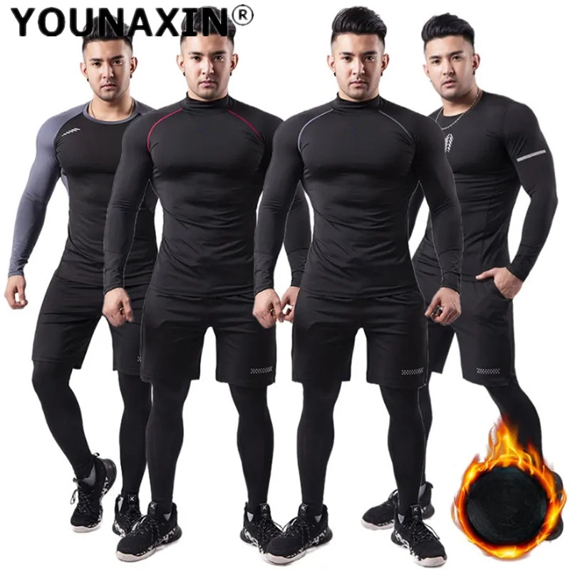 Winter Yoga Clothing - Setelan Olahraga Hangat Pria 3 Potong,