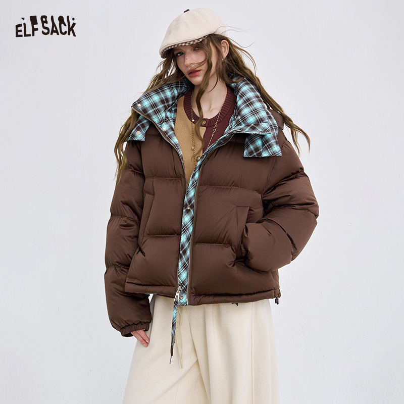Puffer Jacket Women Down - ELFSACK 2025 Jaket Puffer Bolak-Balik Wanita,