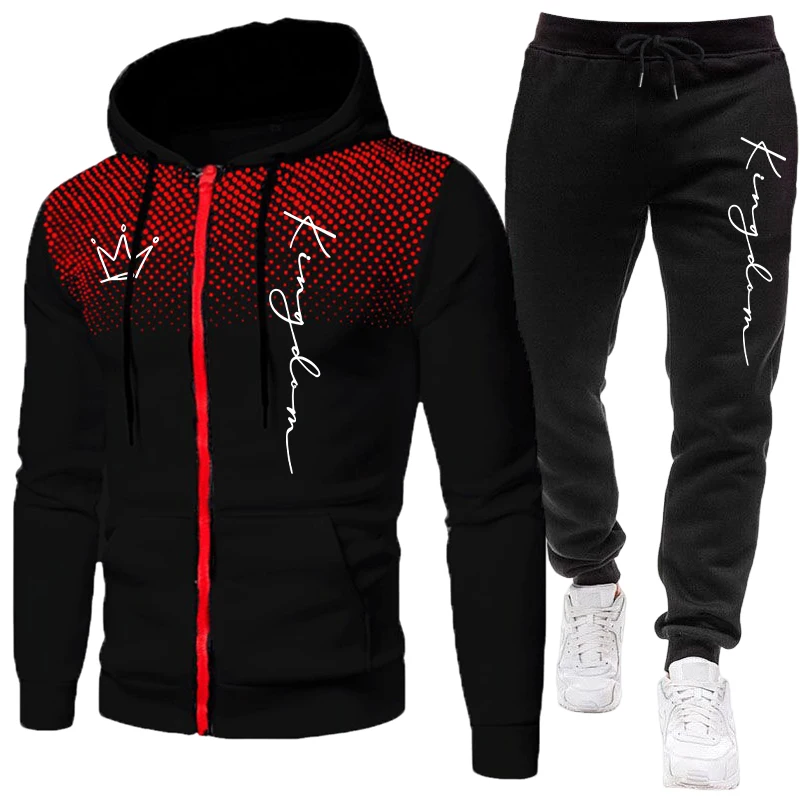 Winter Clothing Matching - Jaket Pria King, Setelan Olahraga Kasual,