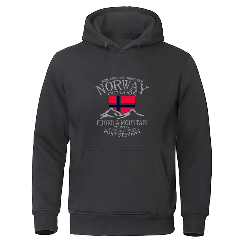 Winter Clothing Norway - Hoodie Gunung Fjord Norwegia untuk Pria
