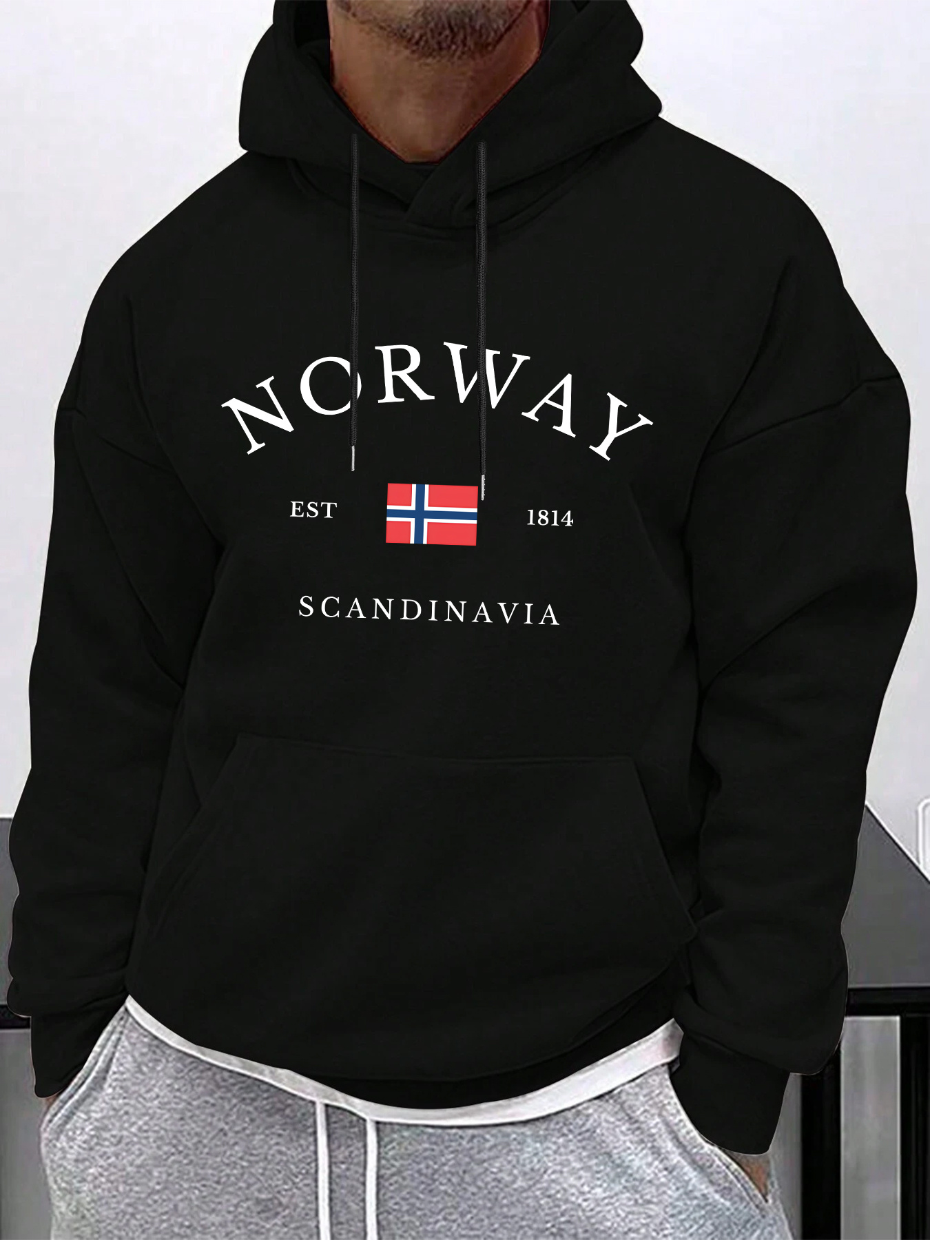 Winter Clothing Norway - NORWAY Hoodie Retro Kasual Modis Nyaman