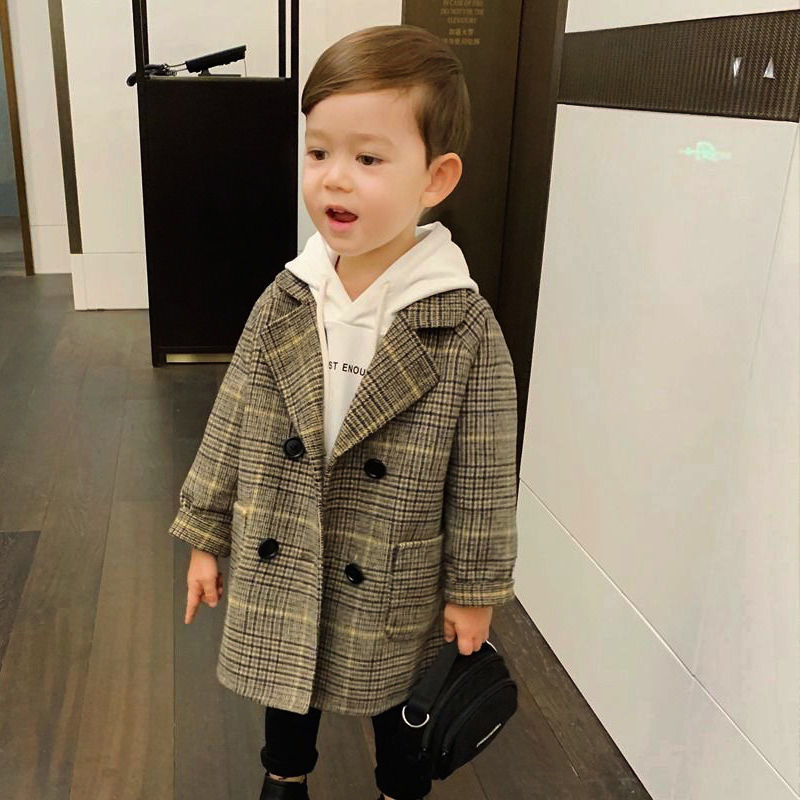 Winter Clothing For Toddlers - Jaket wol dua baris, mantel wol