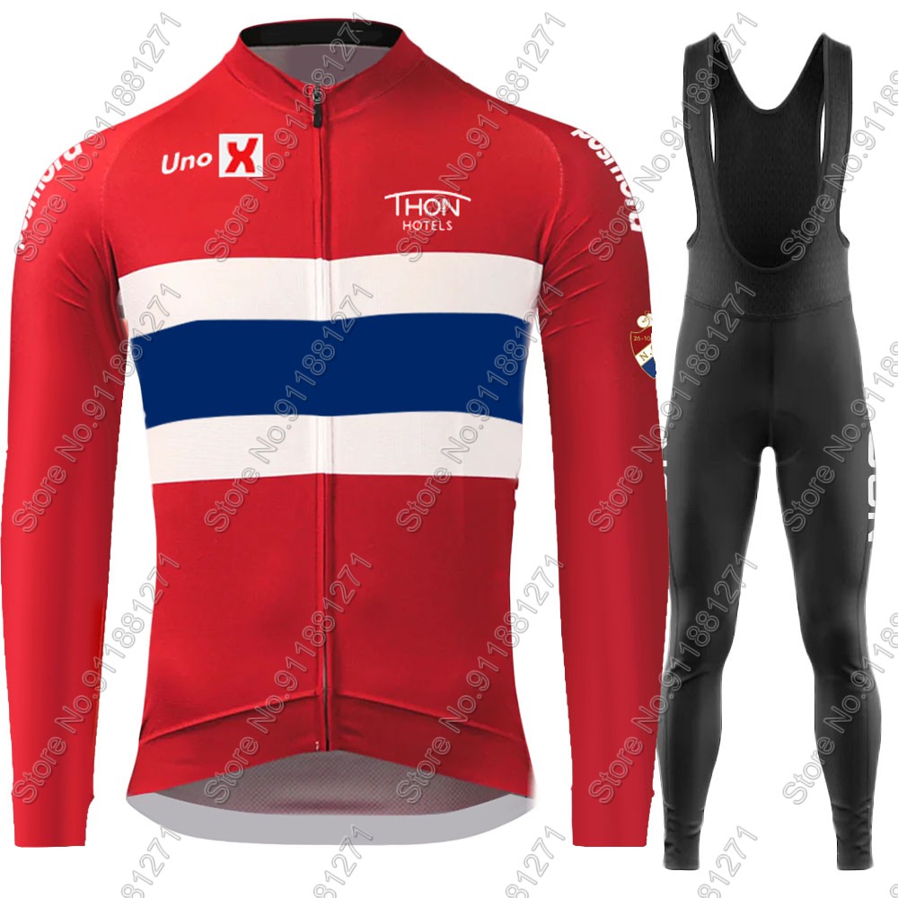 Winter Clothing Norway - Set Jersey Bersepeda Tim Nasional Norwegia