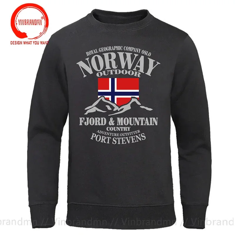 Winter Clothing Norway - Norwegia Fjord Gunung Cetak Kaus Hoodies
