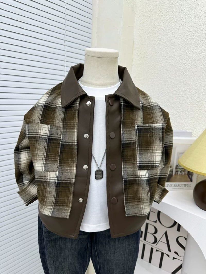 Winter Clothing For Toddlers - Jaket Kotak-kotak Anak-anak Pakaian Luar Ruangan