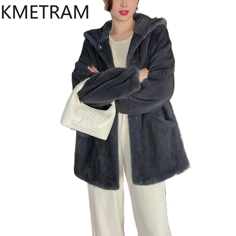 Winter Clothing Label - Jaket Bulu Mink Beludru Alami KMETRAM