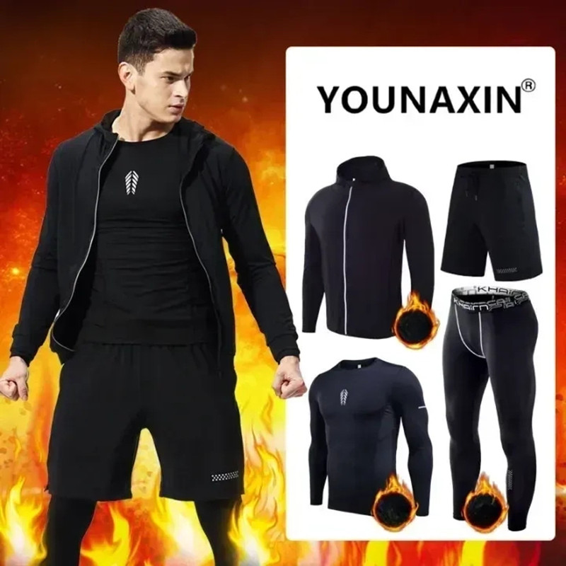 Winter Yoga Clothing - Set Pakaian Kebugaran Pria 4 Potong