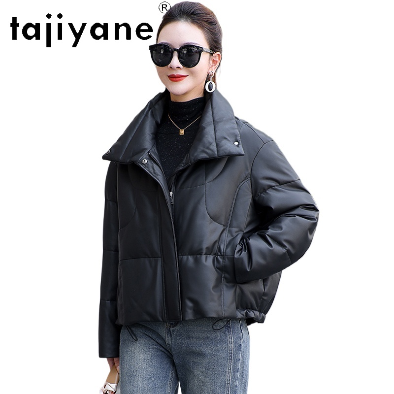 Puffer Jacket Women Down - TAJIYANE Mantel Bulu Angsa Asli Kulit
