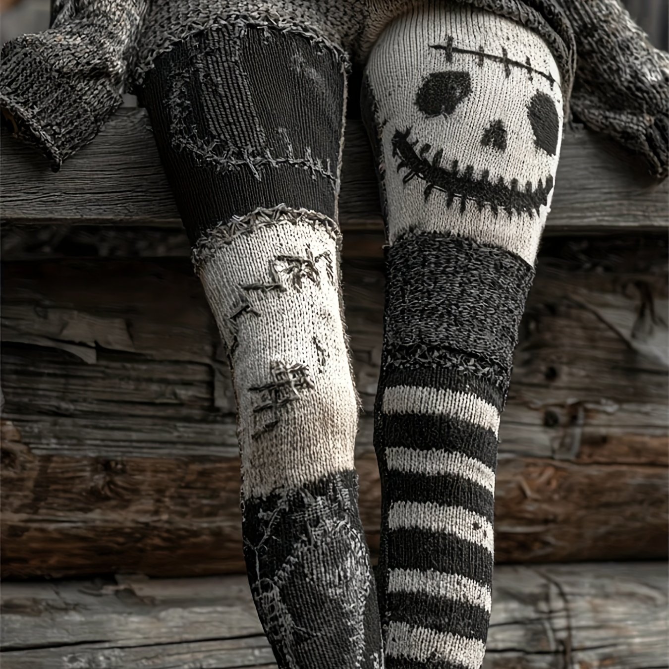 Winter Yoga Clothing - Legging Wanita Motif Tengkorak Halloween, Legging