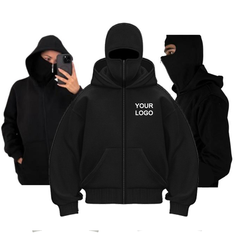 Winter Clothing Hoodie - Hoodie Resleting Berkerudung Ganda Kustom Pria