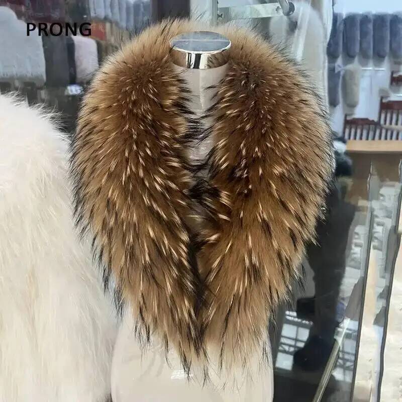 Syal bulu asli kerah bulu raku - Winter Clothing Matching ulasan dan harga