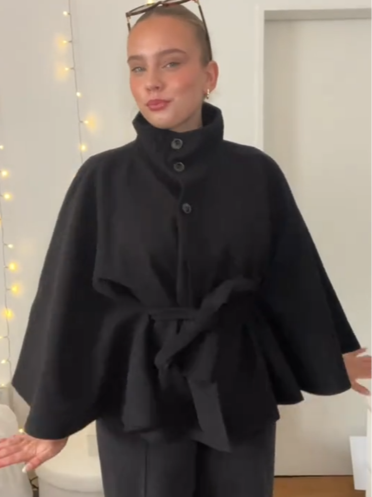 Mantel Pendek Elegan Berbahan  - Wool Blend Coat ulasan dan harga