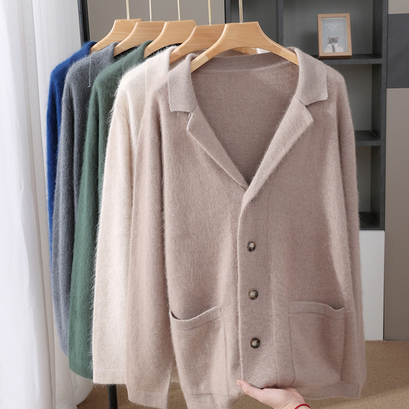 Kardigan Wol Mink Baru Pria, M - Wool Blend Coat ulasan dan harga
