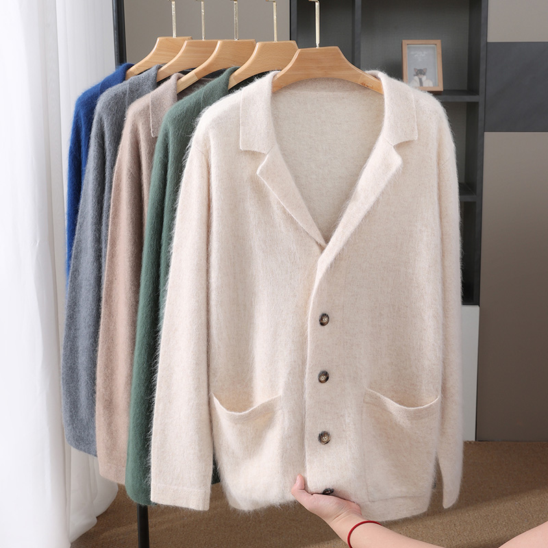 Kardigan Wol Mink Baru Pria, M - Wool Blend Coat ulasan dan harga
