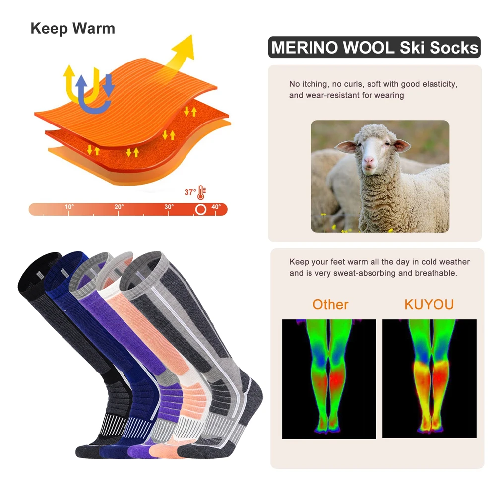 Kaus kaki Ski XQQMXX, 1 pasang - Thermal Sock Merino ulasan dan harga