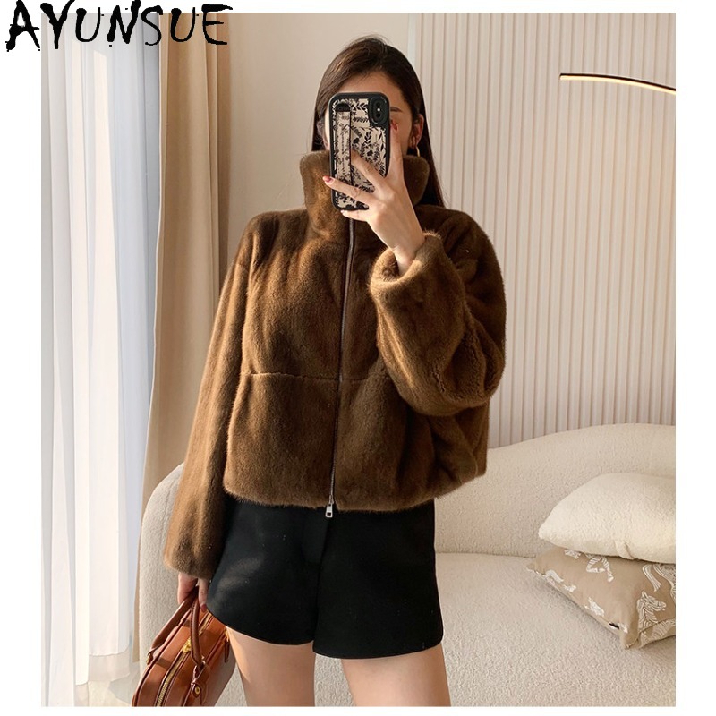 AYUNSUE Mantel Bulu Mink Utuh  - Winter Clothing Label ulasan dan harga