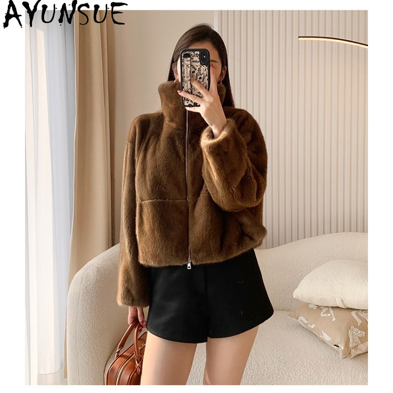 AYUNSUE Mantel Bulu Mink Utuh  - Winter Clothing Label ulasan dan harga