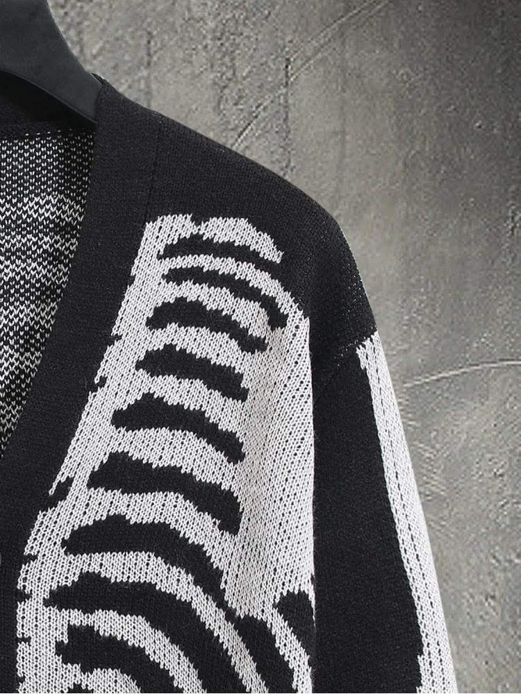 Sweater Cardigan Pola Kerangka - Wool Blend Coat ulasan dan harga