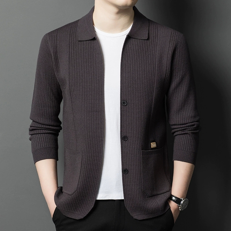 Kardigan Rajutan Pria Berkuali - Wool Blend Coat ulasan dan harga