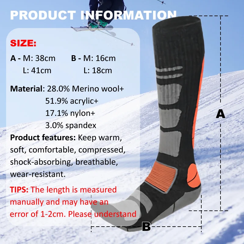 1 Pasang Kaus Kaki Ski Wol Mer - Thermal Sock Merino ulasan dan harga