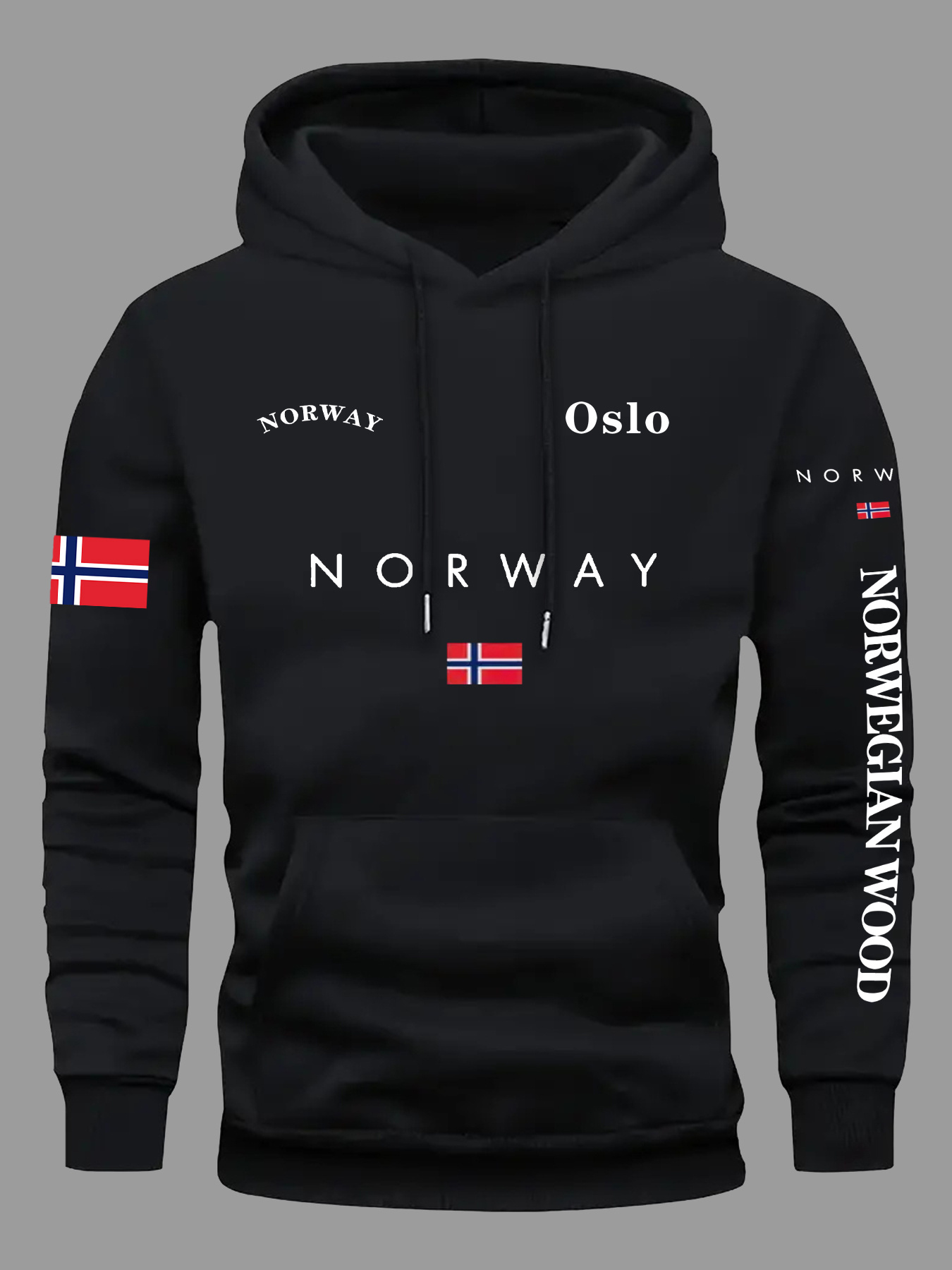 Hoodie Bendera NORWAY Pria Wan - Winter Clothing Norway ulasan dan harga