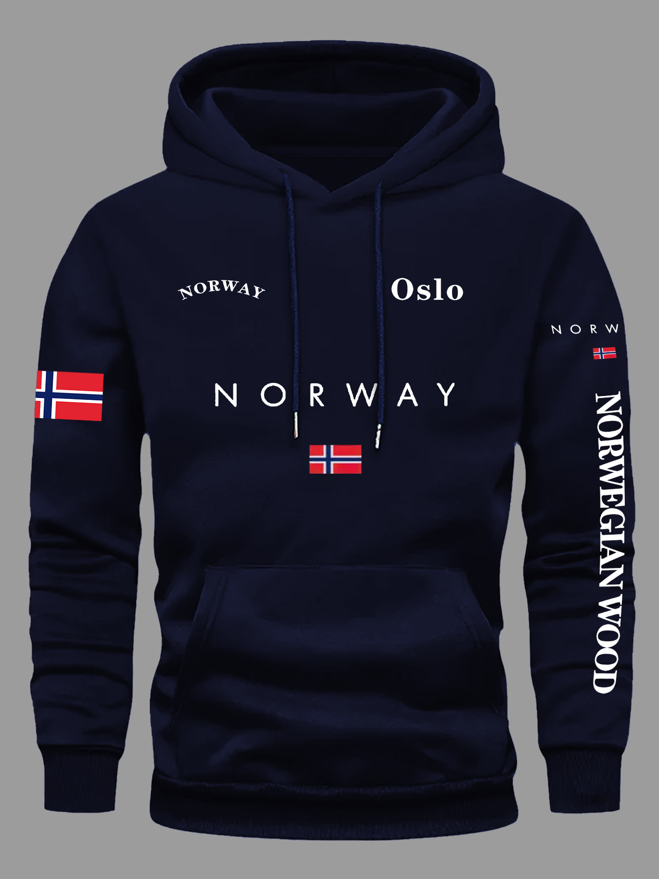 Hoodie Bendera NORWAY Pria Wan - Winter Clothing Norway ulasan dan harga