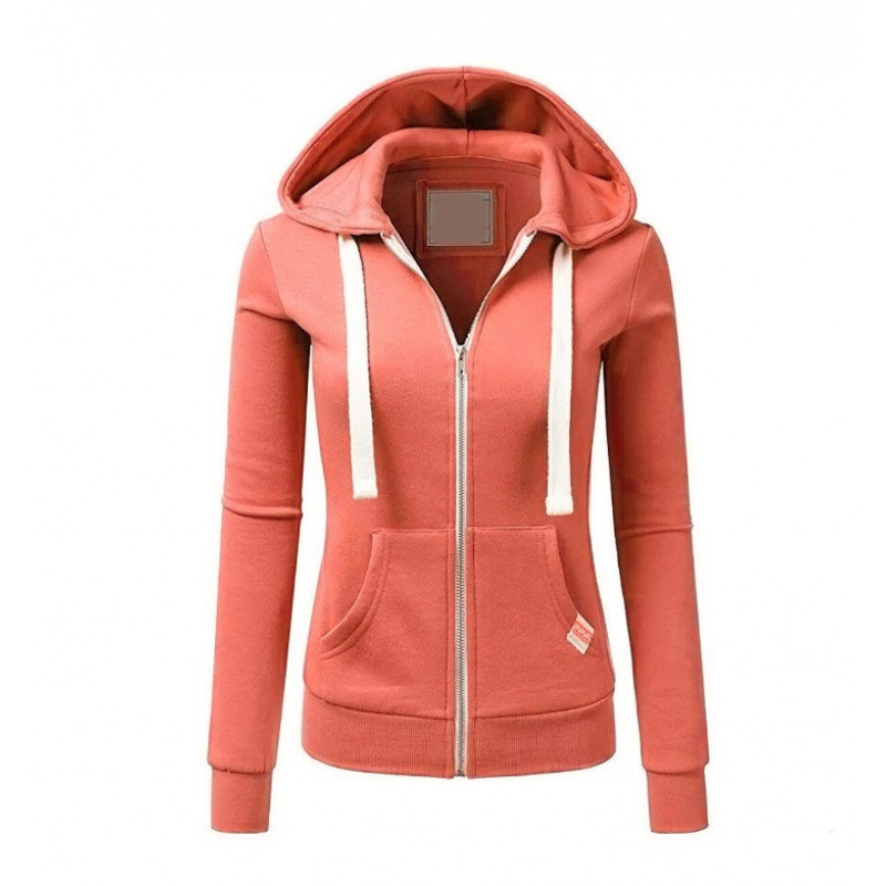 Hoodie Wanita Warna Solid Mode - Winter Clothing Label ulasan dan harga