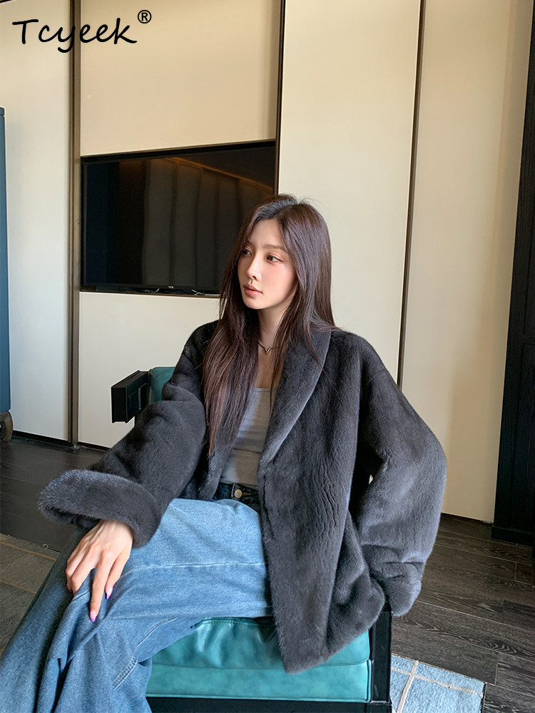 Tcyeek Mantel Bulu Cerpelai Al - Winter Clothing Label ulasan dan harga