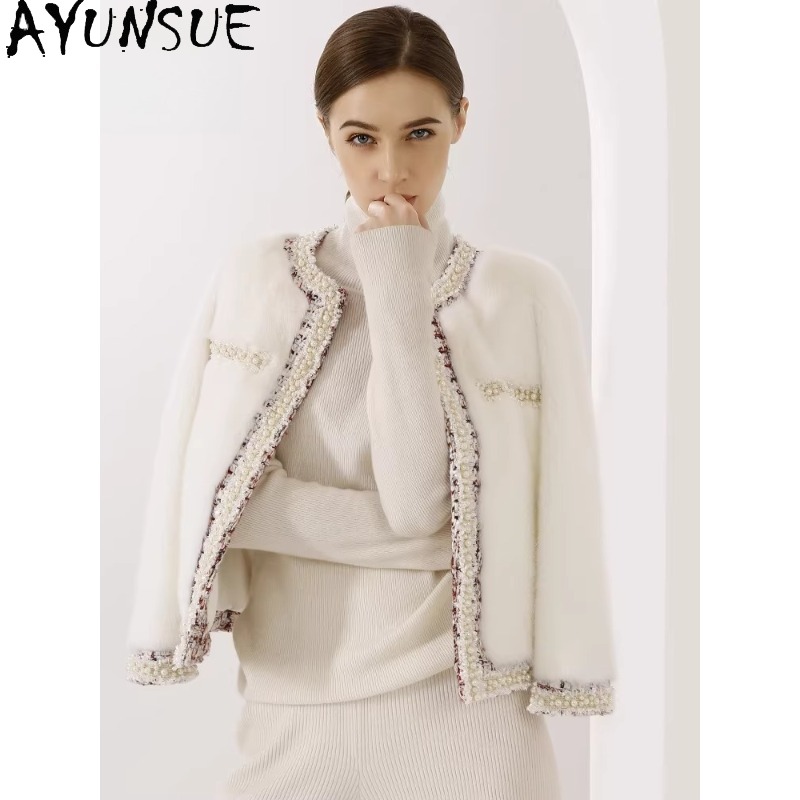 AYUNSUE Mantel Bulu Mink Label - Winter Clothing Label ulasan dan harga