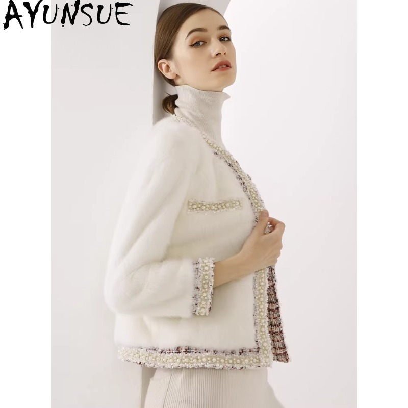 AYUNSUE Mantel Bulu Mink Label - Winter Clothing Label ulasan dan harga