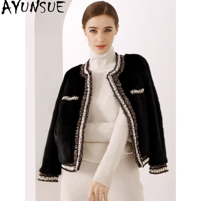 AYUNSUE Mantel Bulu Mink Label - Winter Clothing Label ulasan dan harga