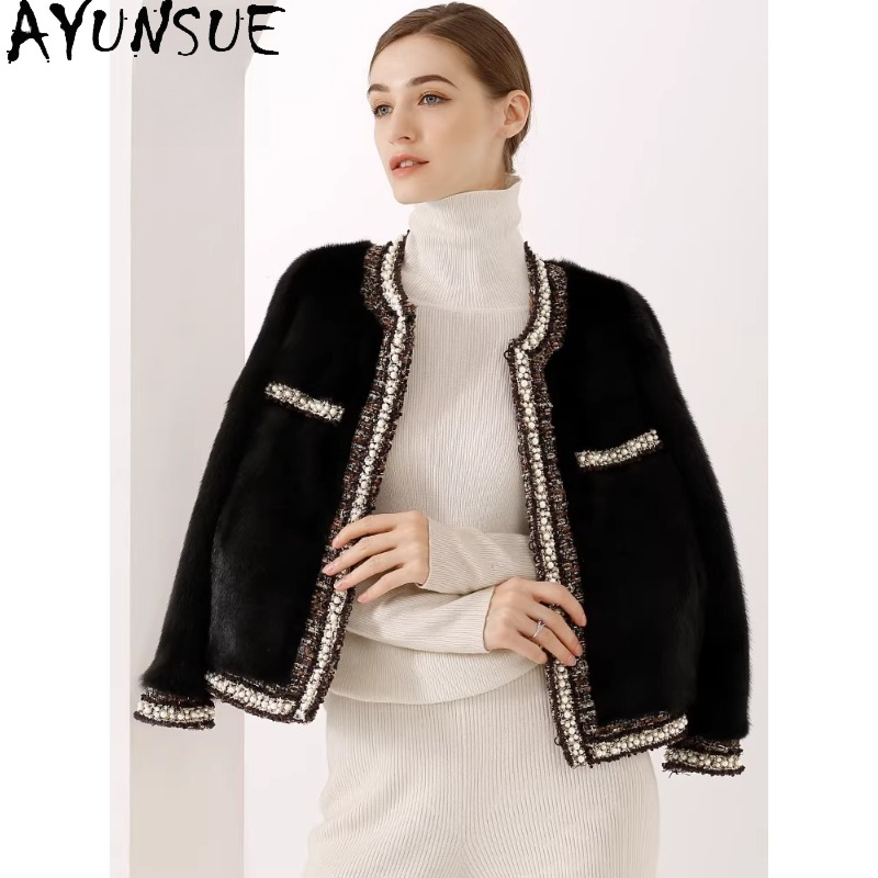 AYUNSUE Mantel Bulu Mink Label - Winter Clothing Label ulasan dan harga