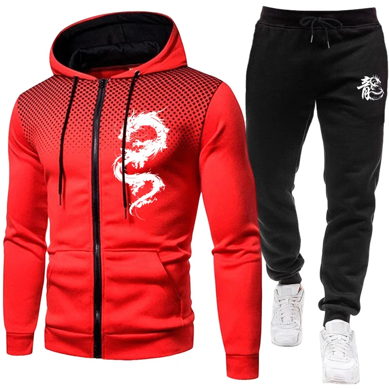 Setelan Pria Motif Naga Paris, - Winter Clothing Hoodie ulasan dan harga