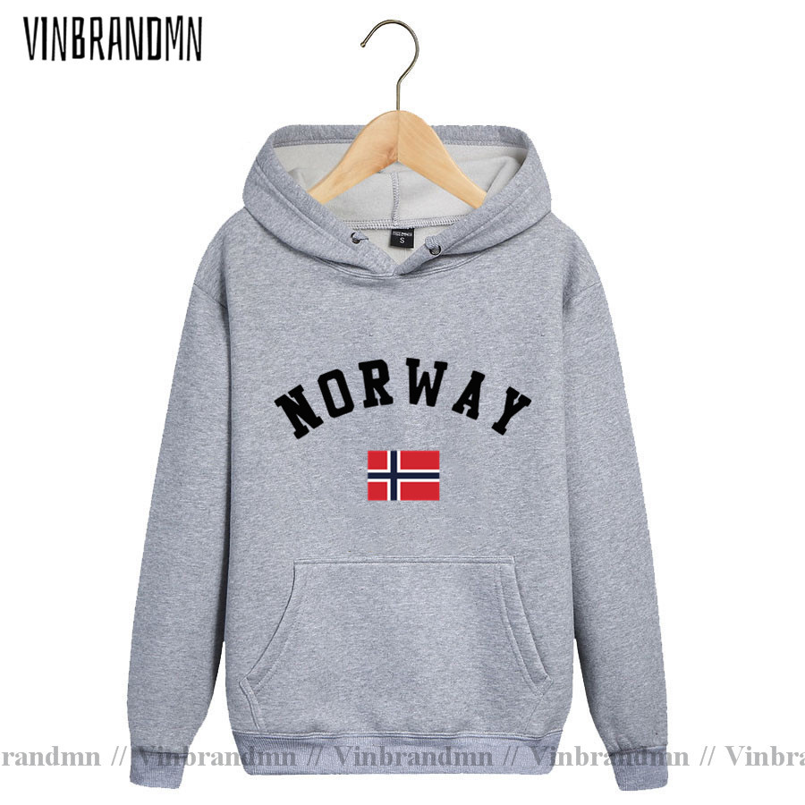 Hoodie Pria Bendera Norwegia T - Winter Clothing Norway ulasan dan harga