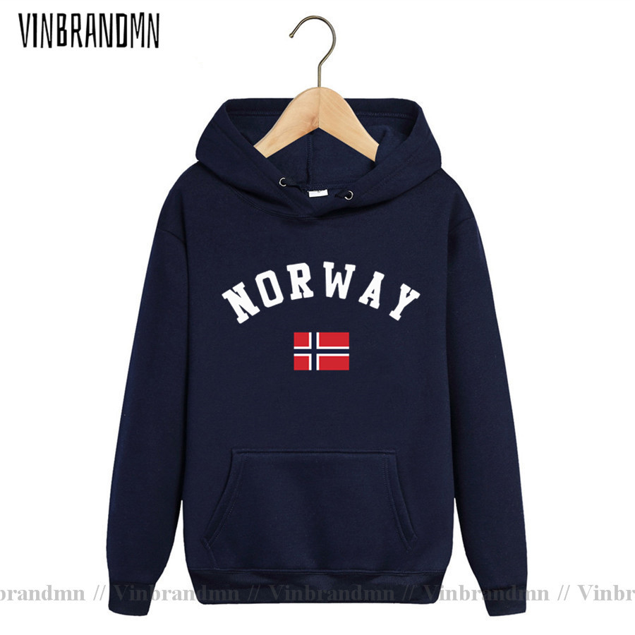 Hoodie Pria Bendera Norwegia T - Winter Clothing Norway ulasan dan harga