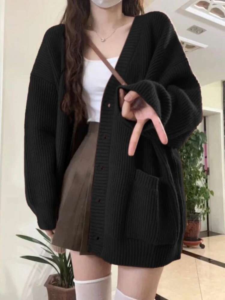 Kardigan Longgar Wanita Lengan - Wool Blend Coat ulasan dan harga